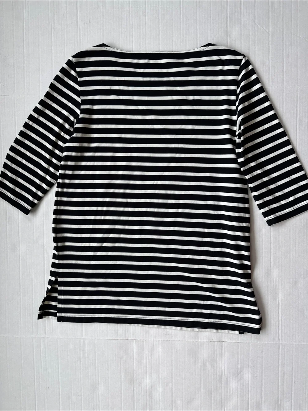 Saint James Black and White Breton Stripe Tee size 8 - Picture 7 of 10